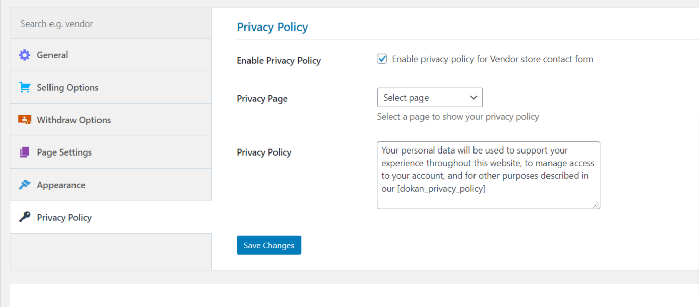 Dokan-privacy-policy-set-up