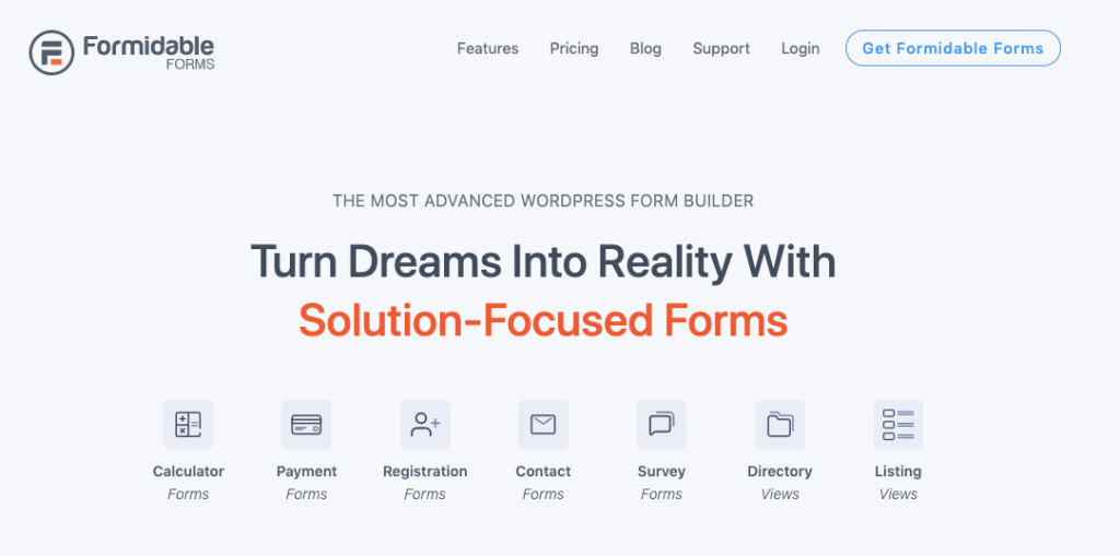 Formidable Forms- best free WordPress contact form