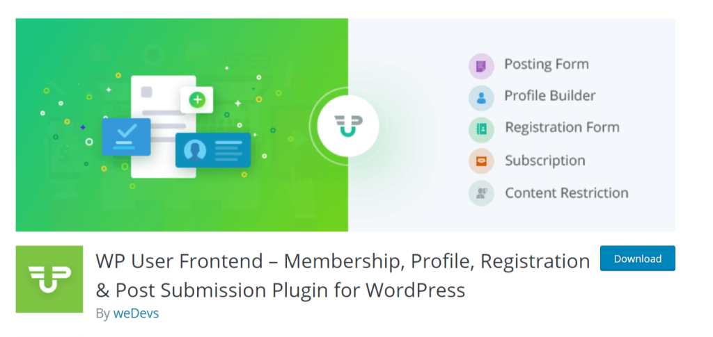 WP User Frontend Pro home page