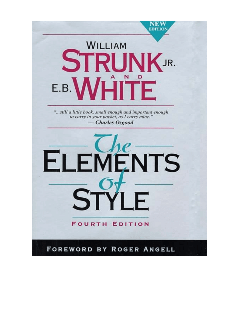 book cover of The Elements of Style by William Strunk Jr. & E.B. White 