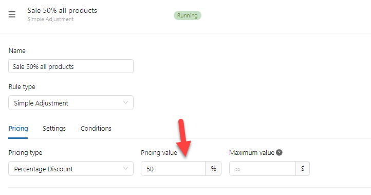 add amount of discount with Yaypricing plugin