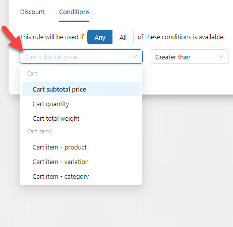 set conditions to offer free shipping with Yaypricing plugin