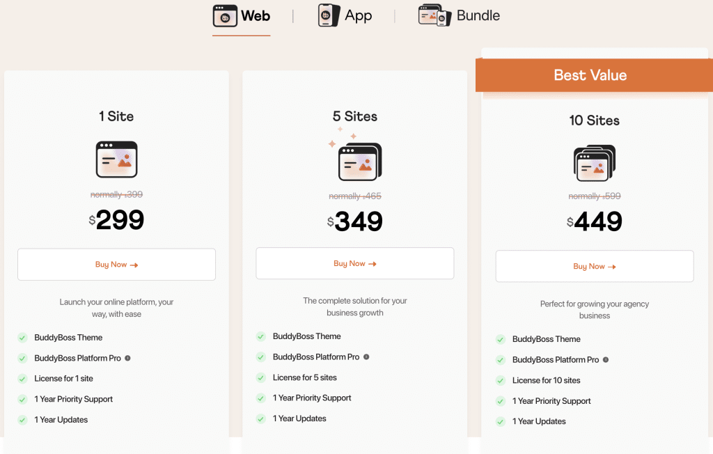 buddyboss web pricing in 2025